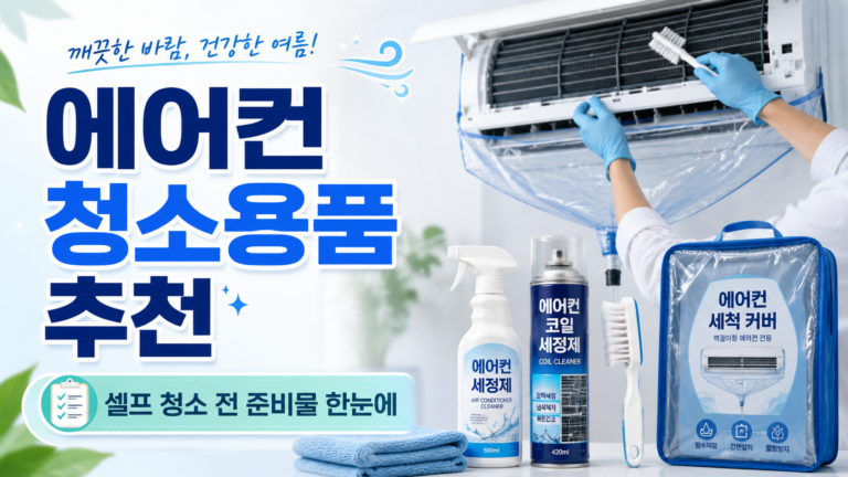 혼자 가능한 2in1 에어컨 청소 용품