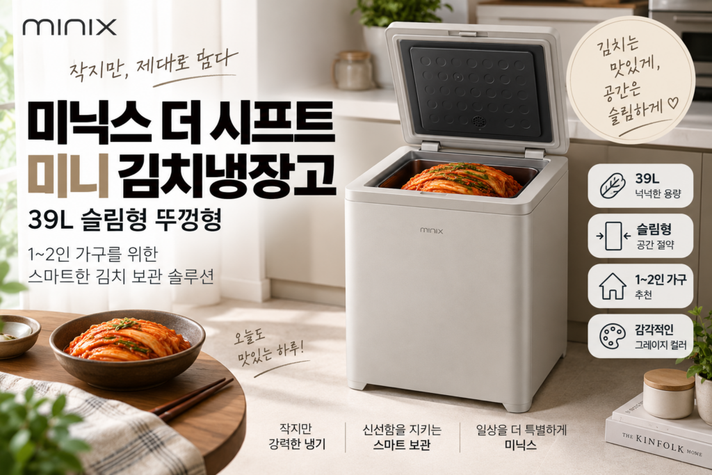 1인 가구 소형 김치냉장고 추천 | 미닉스 더 시프트 39L MNKR-100G 추천 제품 이미지