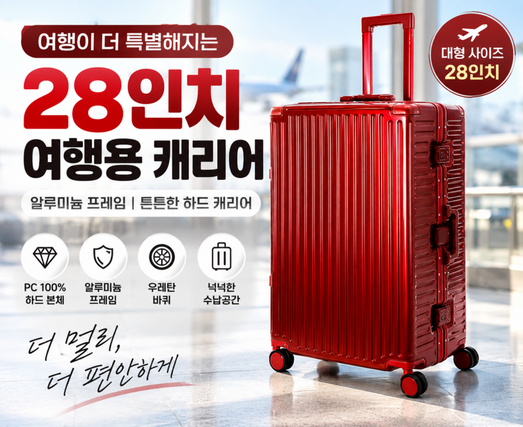 28인치 캐리어 추천 유랑캐리어 알루미늄 프레임 대형 여행용 캐리어 제품 이미지