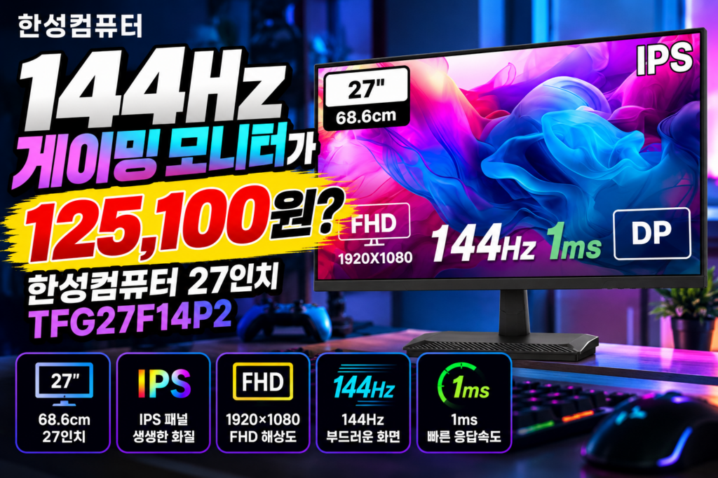 144Hz 게이밍 모니터가 125,100원? 한성컴퓨터 27인치 TFG27F14P2 살펴보니 제품 이미지